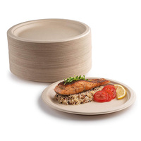Assiettes de canne à sucre jetables écologiques sans BPA vaisselle biodégradable pour les restaurants modernes fêtes pour les pique-niques