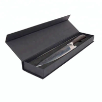 Embalaje de caja de cartón negro personalizado con repujado y revestimiento UV para cuchillos y vajilla para vasos