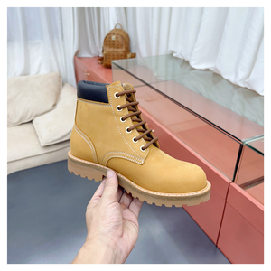 Chaussures pour femmes haut de gamme personnalisées en usine, bottes en rhubarbe automne-hiver 2022, bottes en cuir à semelle épaisse, bottes de cow-boy à lacets - Product Image 2
