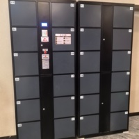 Casier électronique intelligent en métal avec lecteur de codes-barres et reconnaissance faciale, serrure à clé, rangement durable pour usage public