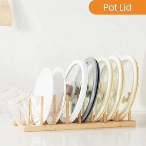 Scolapiatti <span class=keywords><strong>in</strong></span> bambù, porta coperchi, organizer per piatti <span class=keywords><strong>in</strong></span> <span class=keywords><strong>legno</strong></span>, porta taglieri per armadietto - Product Image 2