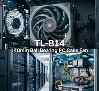 Ventilador de PC TL-B14 de 140 mm con Rodamiento de Bolas, Enfriador de CPU de Alta Presión Estática, Ventilador de Refrigeración PWM para Radiador y Disipador de Calor