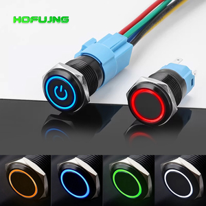 Waterproof 5V LED <b>Motherboard</b> <b>Computer</b> Power Buttons 50cm Wire 12mm 16mm 19mm 22mm Push Button Switches Momentary Black Metal 3A - Product Image 2