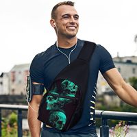 Sac de poitrine à bandoulière unique de grande capacité imprimé sur mesure matériau en polyester durable de conception antivol à la mode pour hommes