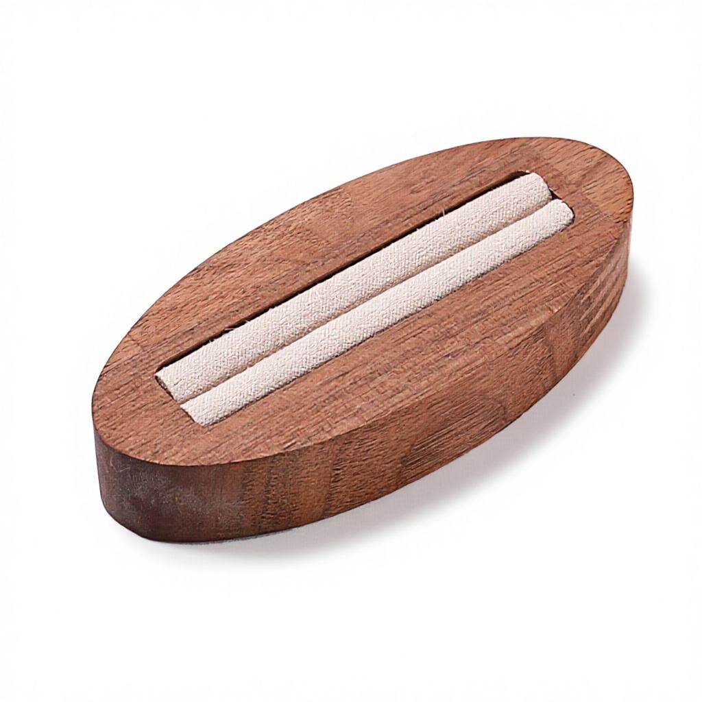 แหวนทรงวงรีสีน้ำตาลวอลนัท ทอมมี่กำมะหยี่