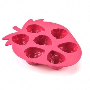 Moules en silicone écologiques pour glaçons en forme de fraise, ensemble de formes et de couleurs personnalisées pour chocolat, bonbons, gâteaux, craies, fondants - Product Image 3