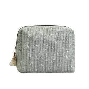Sinh Thái Thân Thiện Tùy Chỉnh Hoa In Thời Trang Bông Vải Mini Trang Điểm Pouch Du Lịch Mỹ Phẩm Organizer Bag Với Pompom <span class=keywords><strong>Puller</strong></span> - Product Image 1