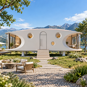 Cabine spatiale moderne préfabriquée, villa mobile avec verrière panoramique pour le tourisme en bord de <span class=keywords><strong>lac</strong></span> et en montagne - Product Image 6