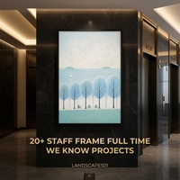 Peinture à l'huile sur toile encadrée, paysage peint à la main, décoration murale pour hôtel, villa, hall d'entrée, fournisseur de commandes en gros, OEM