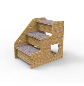 LuxuryPet, sofá moderno de madera maciza con diseño de rayas, <span class=keywords><strong>escalera</strong></span>, cama, accesorios <span class=keywords><strong>para</strong></span> mascotas al aire libre <span class=keywords><strong>para</strong></span> <span class=keywords><strong>perros</strong></span> de peluche, gatos ancianos, reptiles - Product Image 1