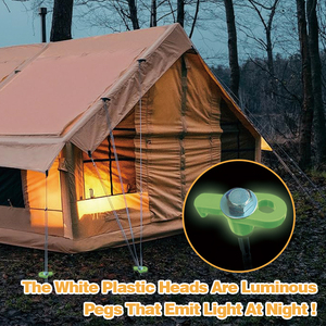 יתדות אוהל מגולוונות בזינק צהוב 8*200 מ\"מ עם ראש משושה, מוט משיכה, בורג הברגה, יתדות אוהל חזקות לקמפינג - Product Image 6