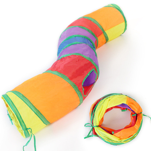 Hot Sale <strong>Cat</strong> Tunnel Interactive Funny Rainbow <strong>T</strong> Shape Collapsible Folding <strong>Cat</strong> Tunnel - Product Image 1