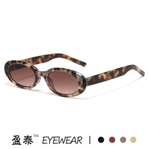 Lunettes de soleil ovales Yingtai, monture en PC écaille de tortue, protection UV400, unisexe, lunettes de soleil tendance - Product Image 5