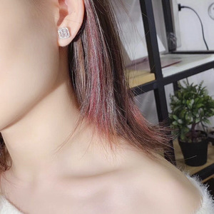 Hot Sale Top Quality Sparkling Clear <strong>CZ</strong> Unique Design Women Daily Wear Cheap Wholesale Hollow Stud Earrings - Product Image 5