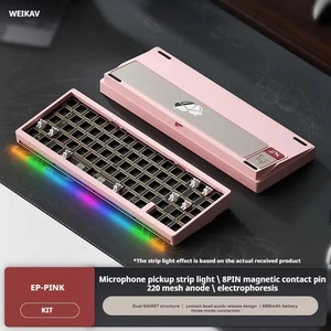 Weikav Nut65 Tri-Mode 6000mAh Kit de teclado mecánico para juegos <span class=keywords><strong>QWERTY</strong></span> con cable/inalámbrico ARGB Rhythm DIY AO & EP iluminación reactiva de sonido - Product Image 2