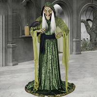 Nouveauté 2024 : Accessoires de décoration d'Halloween animatroniques grandeur nature pour maison hantée, électriques, d'horreur, faits main