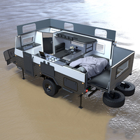 Nouvelle caravane hybride tout-terrain Ecocamper 2022 avec tente surélevée et panneaux solaires