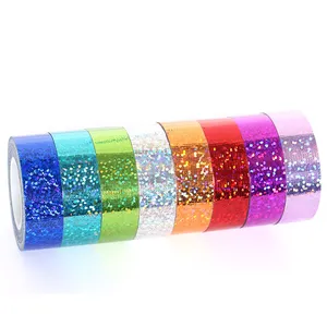 Nhịp Điệu Thể Dục Dụng Cụ Trang Trí Holographic Glitter Tape Đối Với Hoop15mm * 5M Washi Tape DIY Masking Tape