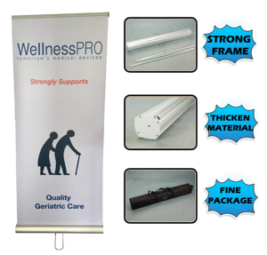 Custom logo Easy Install <b>Roll</b> up Banner Stand Aluminum Pull up Floor Stand for Advertising - Product Image 5