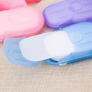 Crianças Sabão Folhas Viagem Ao Ar Livre Portátil Mão Lavagem Banho Limpo Scented Slice Sheets para Portátil Box Soap