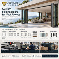Porte pliante moderne en alliage d'aluminium, gain de place, pour intérieur/extérieur, cloison de pièce, isolation acoustique, verre de confidentialité pour villa