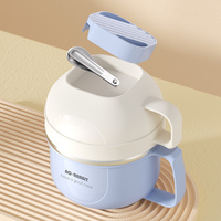 Nouvelle boîte à lunch compacte double couche en acier inoxydable 304 de qualité alimentaire, résistante aux micro-ondes, anti-brûlure, grande taille