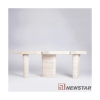 Table d'appoint en travertin marbre poli pierre naturelle moderne et tendance Table basse créative en travertin pour salon d'hôtel Table d'appoint