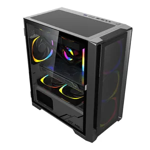 베스트 셀러 데스크탑 컴퓨터 케이스 PC 케이스 M-ATX 마더보드 240 수냉식 라디에이터 디자인 강화 유리 USB3.0