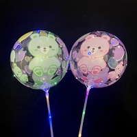 Ballon LED transparent Uzer de 24 pouces en forme d'ours, décoration de fête, décoration de baby shower