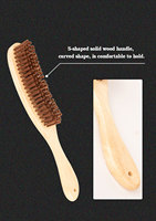 Brosse de nettoyage de salon TIANBA WB 969 en bois, tête en forme de S, poignée ergonomique facile à saisir, poils doux en nylon et soie, pour cheveux et poussière