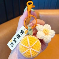 Pluche Handgemaakte Bloem Gebreide Sleutelhanger Sleutelhanger Hanger Creatieve Hanger Fruit Handgeweven Sleutelhanger Wollen Hanger Accessoires