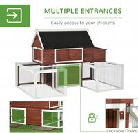 Poulailler moderne en bois de grande taille PetPlot Home MJH062 avec double enclos extérieur, nichoir, toit imperméable et verrouillable