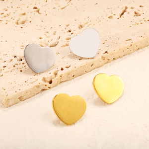 Boucles d'oreilles en acier inoxydable en forme de cœur léger Ensemble d'oreilles en or de haute qualité pour les femmes Conception de bijoux à la mode pour la fête - Product Image 3