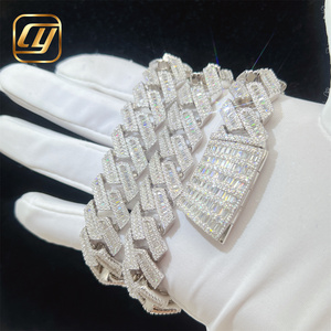 สร้อยคอแบบ Cuban Link เงินแท้ 925 ประดับเพชร Moissanite VVS ระดับ GRA พร้อมใบรับรอง ดีไซน์ฮิปฮอป ขนาด 18 มม. - Product Image 2