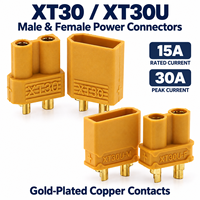 Konektor Daya Baterai XT30 XT30U 2 Pin Male Female dengan Kontak Berlapis Emas untuk Model RC dan Drone