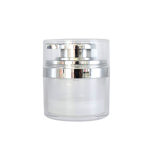 <span class=keywords><strong>2022</strong></span> coffret cosmétique de luxe 1oz, 15ml, 30ml, pot de pompe rond blanc et argent sans air 50ml, pot de <span class=keywords><strong>crème</strong></span> de <span class=keywords><strong>crème</strong></span> <span class=keywords><strong>solaire</strong></span> sans air PCR - Product Image 1