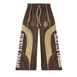 Производители уличной одежды на заказ: Водонепроницаемый весенний спортивный костюм из полиэстера с капюшоном, легкий унисекс-комплект с нейлоновыми джоггерами и принтом. - Product Image 4