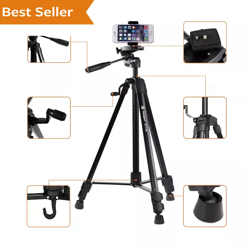 Fotopro 3 Way Portable Best Travel Aluminum Video Camera TripodためDSLR