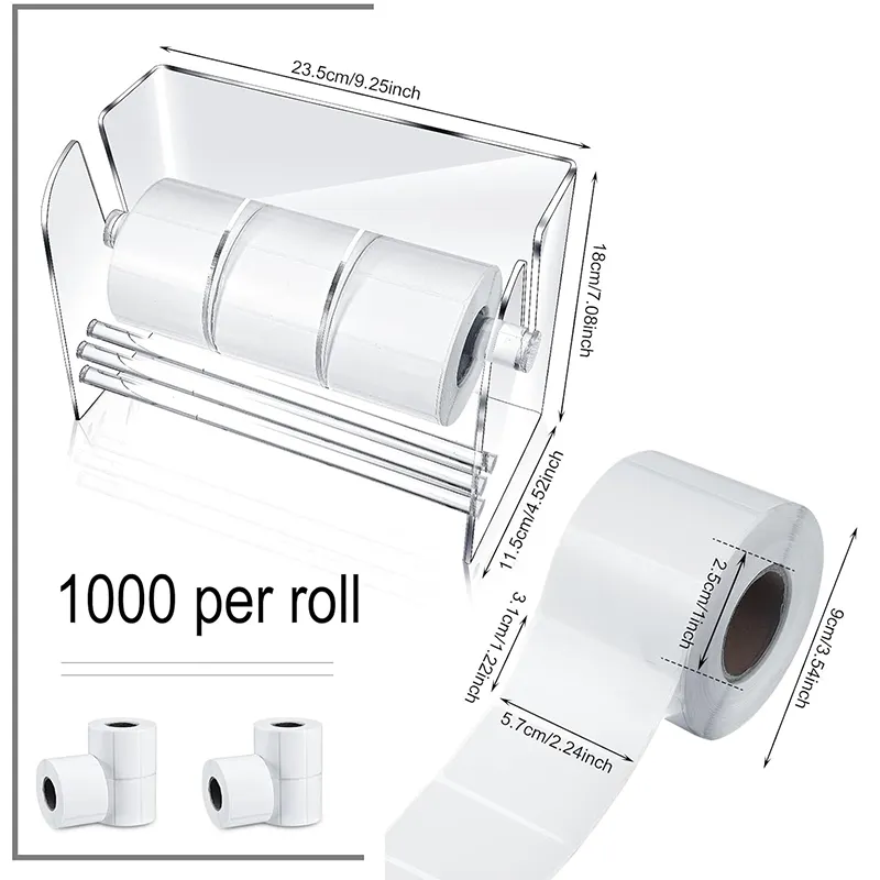 Porte-étiquette acrylique réglable pour étiqueteuse automatique de bureau et de bureau à domicile