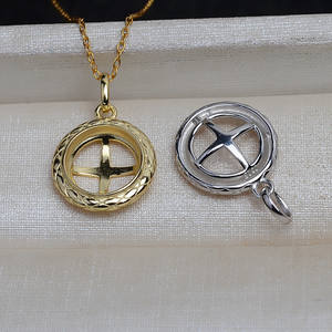 Ensemble d'accessoires DIY en argent S925 avec pendentif plat en nacre de cheval de mer de 10 mm, support de boucles d'oreilles, tailles 20 mm et 25 mm, modèle 4071 - Product Image 3