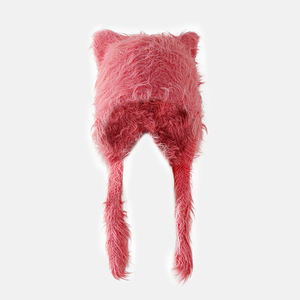 Lady Autumn Winter Warme Ohren Mütze mit 3D gestickten Plüsch Katzen ohren Gestrickte Gehörschutz Mütze für Strand und Business - Product Image 6