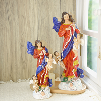 Statues religieuses catholiques en résine, artisanat chrétien, Vierge Marie Notre-Dame, 12,2''H, Marie débouclée