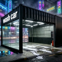 Casa Contenedor para Taller de Lavado de Autos Comercial, Casa Prefabricada, Estructura Modular de Contenedor, Taller Móvil Desmontable Personalizado