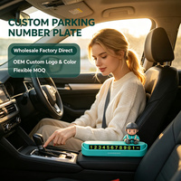 Plaque de numéro de stationnement temporaire personnalisée en gros, carte de stationnement mobile pour voiture avec logo et couleur personnalisés OEM pour la décoration intérieure automobile