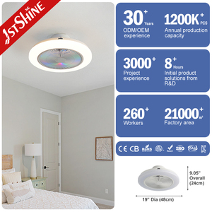 1stshine <span class=keywords><strong>LED</strong></span> ventilateur de plafond intérieur 19 pouces couleur blanche ventilateur de plafond chambre avec lumière RVB - Product Image 3
