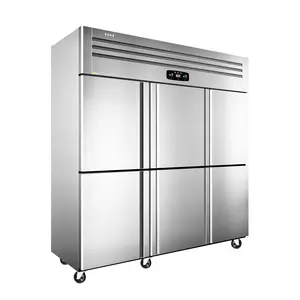 Gabinete para refrigeração, fábrica, comercial direto, estático, vertical, 6 portas, refrigerador upright