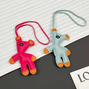 2025 New Bear Leather Keychain Fashion Luxury <b>Bag</b> Pendant High Quality Leather Car Keychain Accessories Designer <b>Bag</b> <b>Charms</b> - Product Image 6
