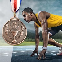 Goud Zilver Bronzen Zinklegering Medailles Voetbal Voetbal Kampioenschap Cheerleading Competitie Beloont Aangepaste Prijzen