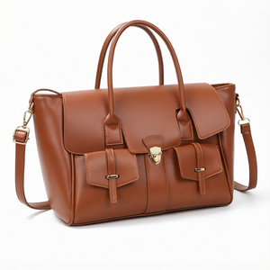 Bolso de Mano de Cuero Genuino, Bolso de Hombro de Gran Capacidad, Bolso Cruzado para Mujer, para Viajes Diarios - Product Image 1