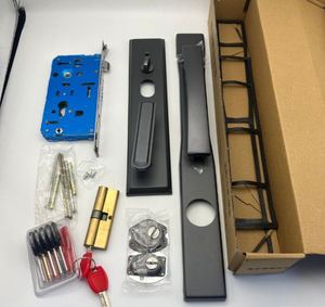 Poignée <span class=keywords><strong>de</strong></span> <span class=keywords><strong>porte</strong></span> universelle grise en fer robuste, à <span class=keywords><strong>action</strong></span> simple, avec panneau allongé pour portes d'entrée/<span class=keywords><strong>de</strong></span> sécurité - Product Image 6